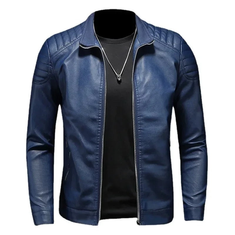 Alberto chaqueta de piel en azul