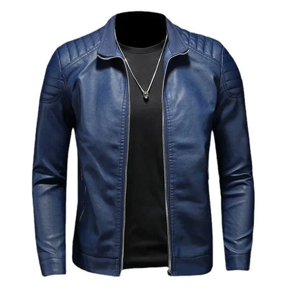 Alberto chaqueta de piel en azul