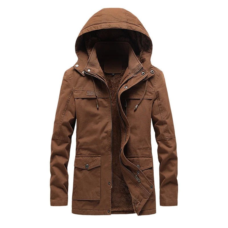 Adriano chaqueta de algodón en marrón