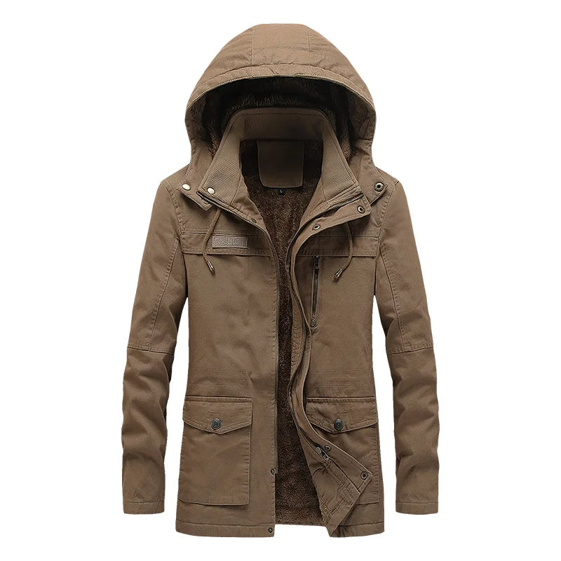 Adriano chaqueta de algodón en caqui
