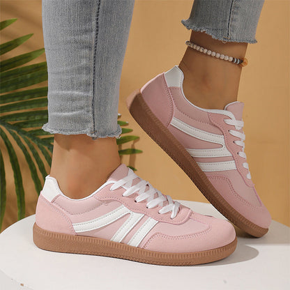 Marbella zapatillas retro rosas, puestas