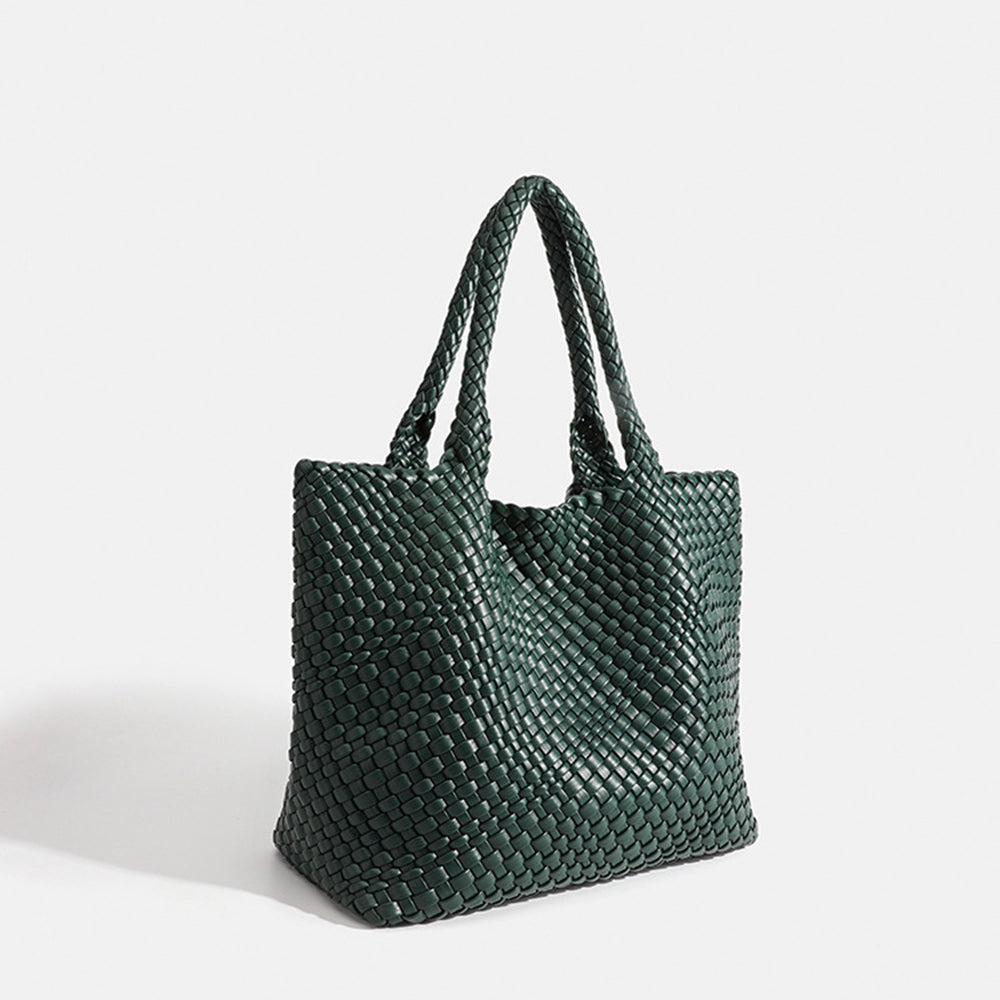 Marcelina bolso shopper trenzado verde bosque