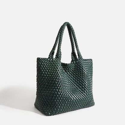 Marcelina bolso shopper trenzado verde bosque