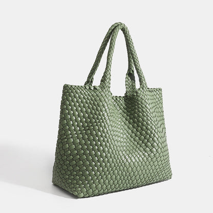 Marcelina bolso shopper trenzado verde aguacate