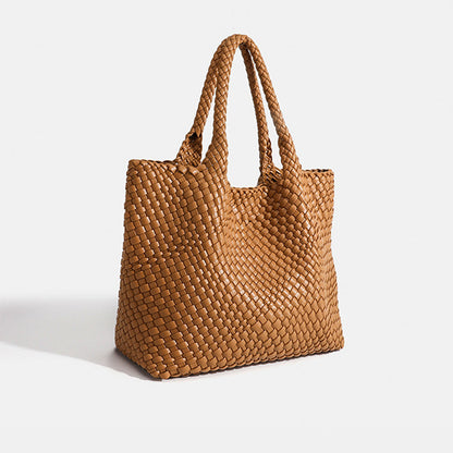 Marcelina bolso shopper trenzado marrón óxido