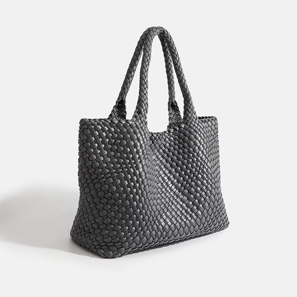 Marcelina bolso shopper trenzado gris oscuro