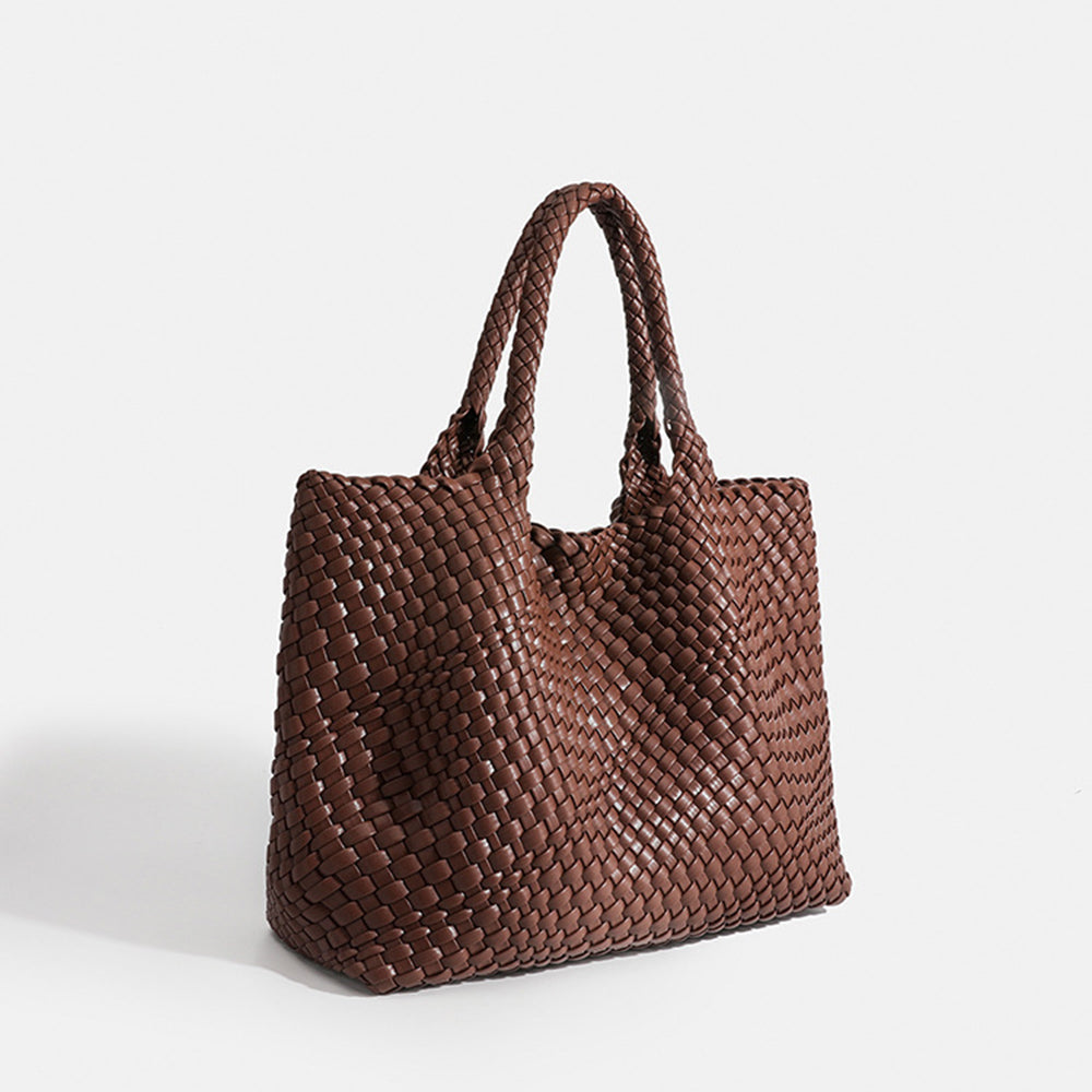 Marcelina bolso shopper trenzado marrón café