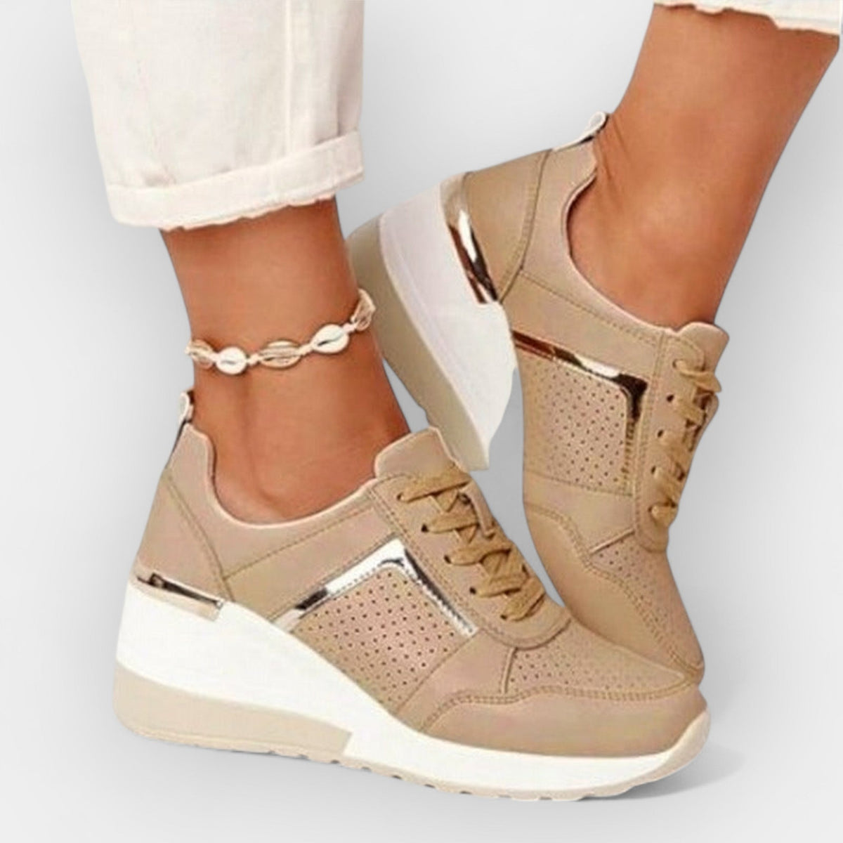 Marisa zapatillas de cuña camel