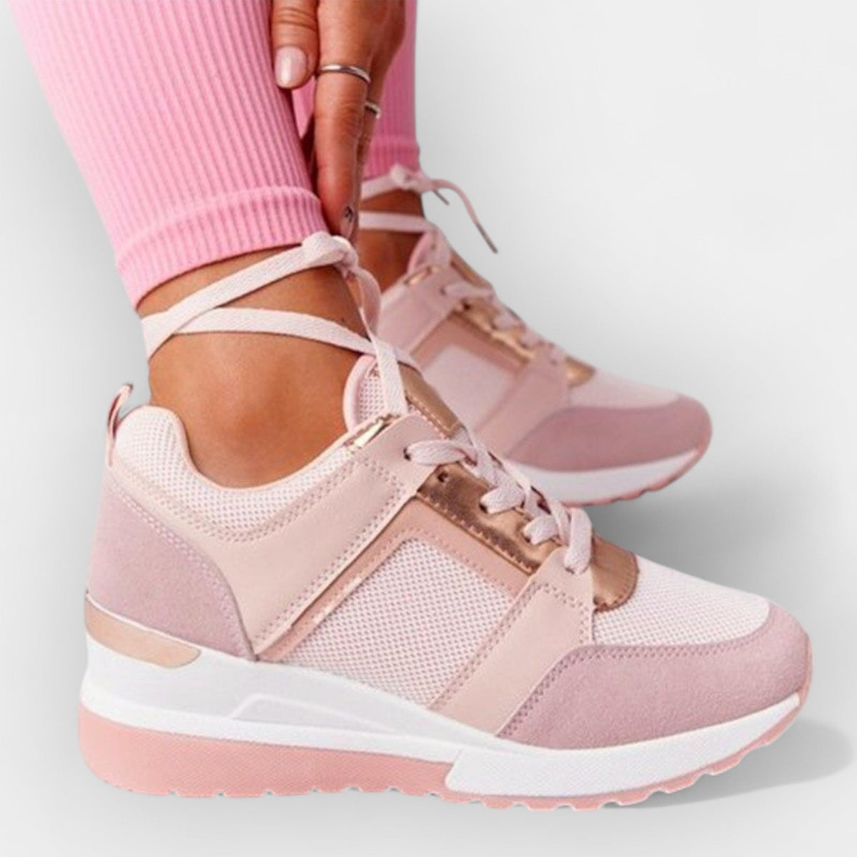Marisa zapatillas de cuña rosas