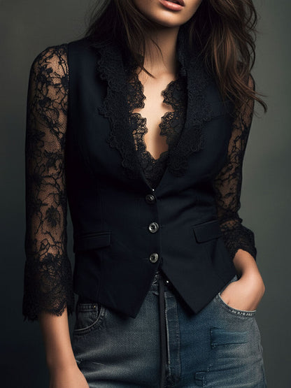 Blazer Noelia negro, vista de frente