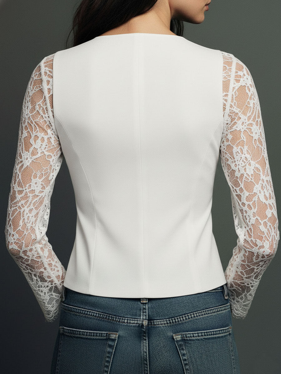 Blazer Noelia blanco, otra vista