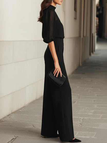 Sofía conjunto negro de tres piezas, vista lateral