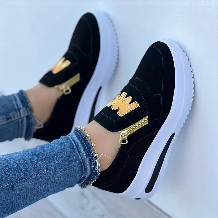 Alicia zapatillas cómodas con cremallera