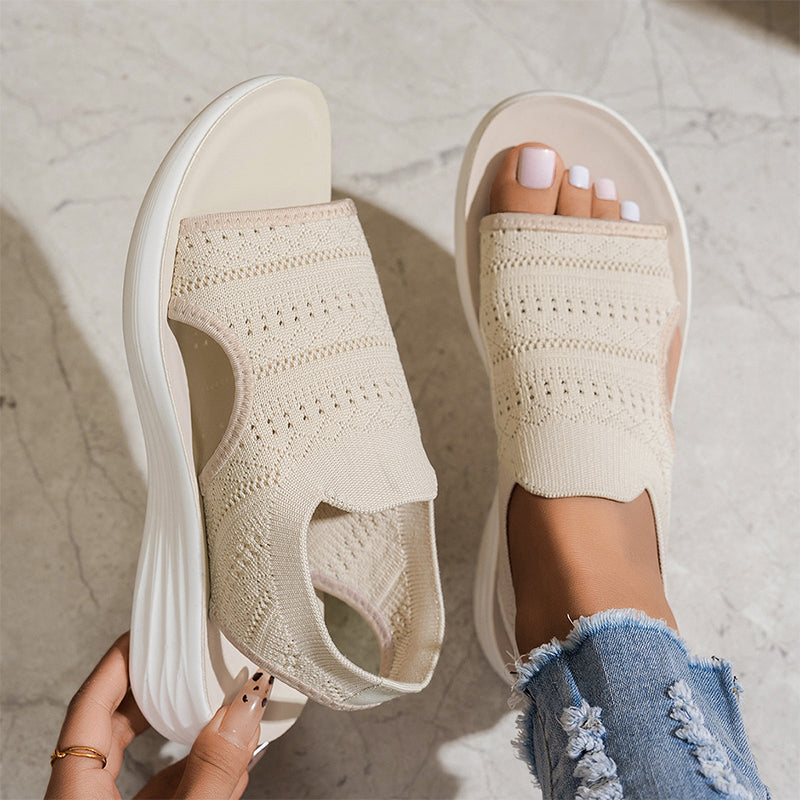 Anne sandalias de plataforma en beige