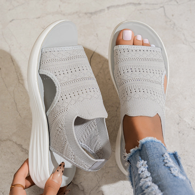 Anne sandalias de plataforma en gris