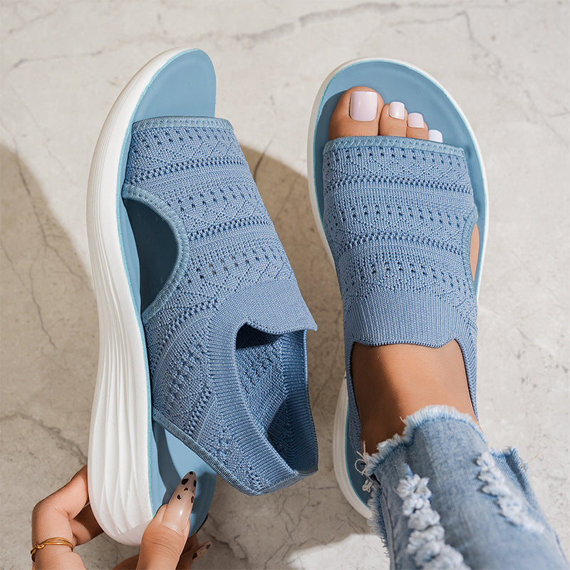 Anne sandalias de plataforma en azul