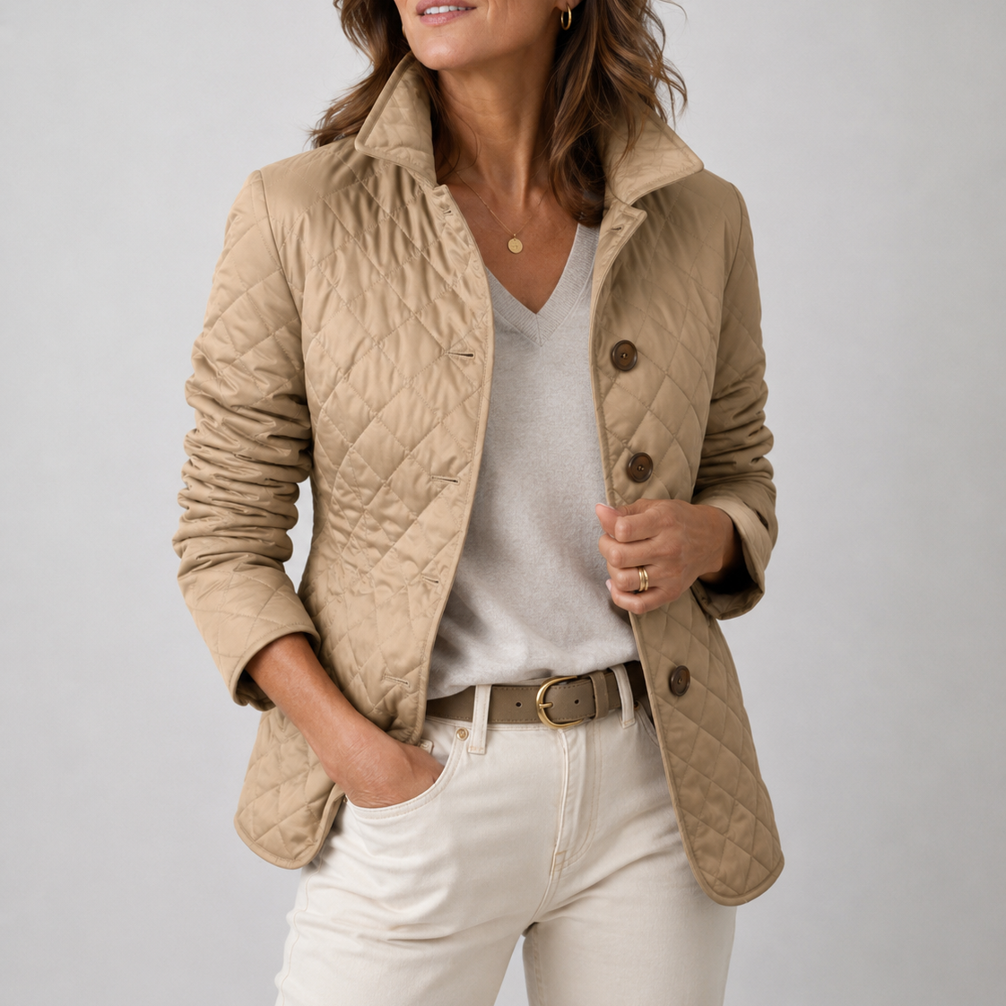 Susana chaqueta acolchada beige
