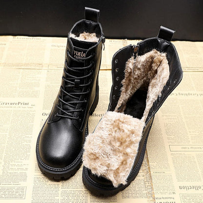 Victoria botas negras de cordones con forro de pelo
